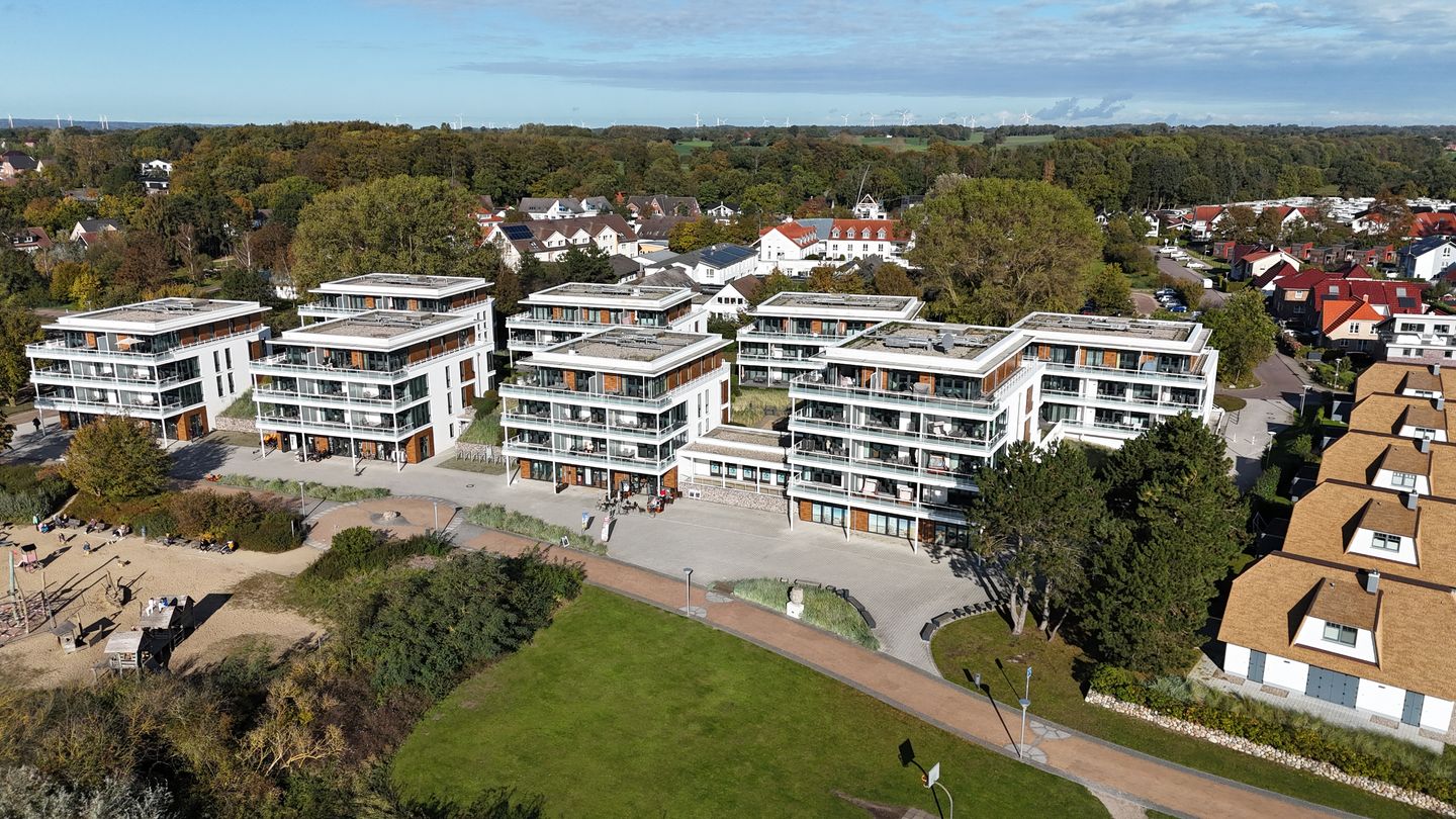 Luftaufnahme der Ferienanlage Südkap in Pelzerhaken
